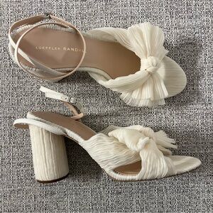 Loeffler Randall Camellia Bow Plisse Organza Sandal
Heels Pearl Ivory Size 9.5